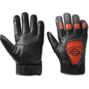 Men's Ovation Waterproof Leather Gloves - Black & Vintage Orange