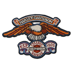 Harley-Davidson® 6 in. Embroidered Eagle Freedom Machine Emblem Sew-On Patch
