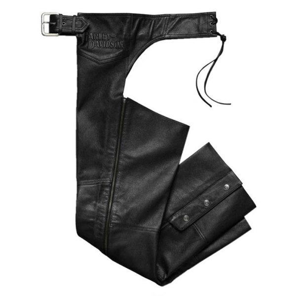 Men's Stock II Midweight Leather Chaps – Black | 98025-18VM