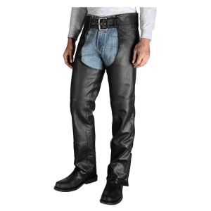 Men's Stock II Midweight Leather Chaps - Black - Image 4