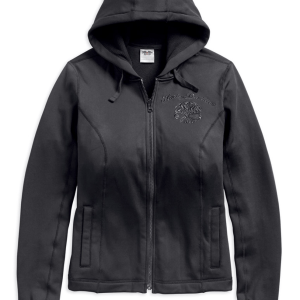Women's Scroll Skull 3-IN-1 Riding Jacket, Black - Image 3