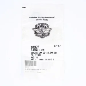 Harley-Davidson Genuine Motor Parts label showing part number 10927, date 07-17, and a barcode.