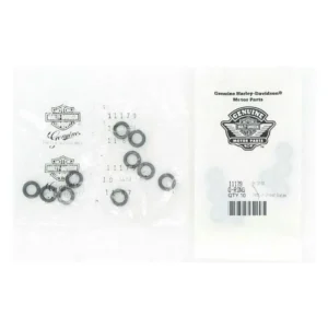 Harley‑Davidson genuine motor parts package with several O‑rings laid out and a barcode label on the right side (O‑rings image).