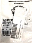 12600240 C | Harley-davidson® Online Close-up of a barcode label with serial numbers attached to a white plastic bag or pouch in a medical context.