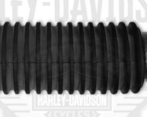 Ribbed black motorcycle throttle grip with a metal mounting lug.