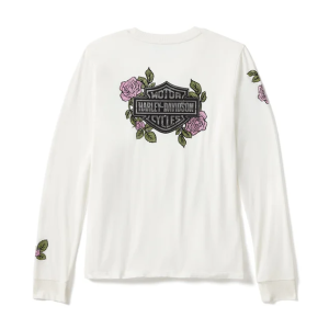 Rose & Thorn Bling Long Sleeve Top - Cloud Dancer - Image 3