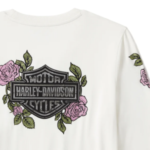 Rose & Thorn Bling Long Sleeve Top - Cloud Dancer - Image 4