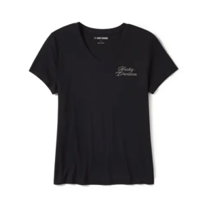 Rose & Thorn Bling V Neck Tee