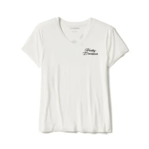 Womens Rose & Thorn Bling V Neck Tee