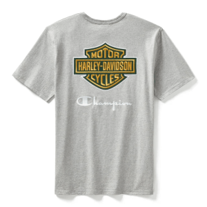 Champion x Harley-Davidson Fanatic Tee - Grey Heather & Dark Green - Image 3