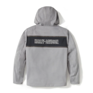 H-D Trenton Deflector 2.0 Hooded Riding Fleece - Colorblock - Billiard Grey & Harley Black - Image 5