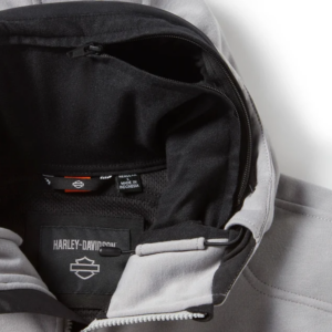 H-D Trenton Deflector 2.0 Hooded Riding Fleece - Colorblock - Billiard Grey & Harley Black - Image 6