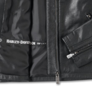 Women's 120th Anniversary Cafe Racer Leather Jacket - Black - Image 3