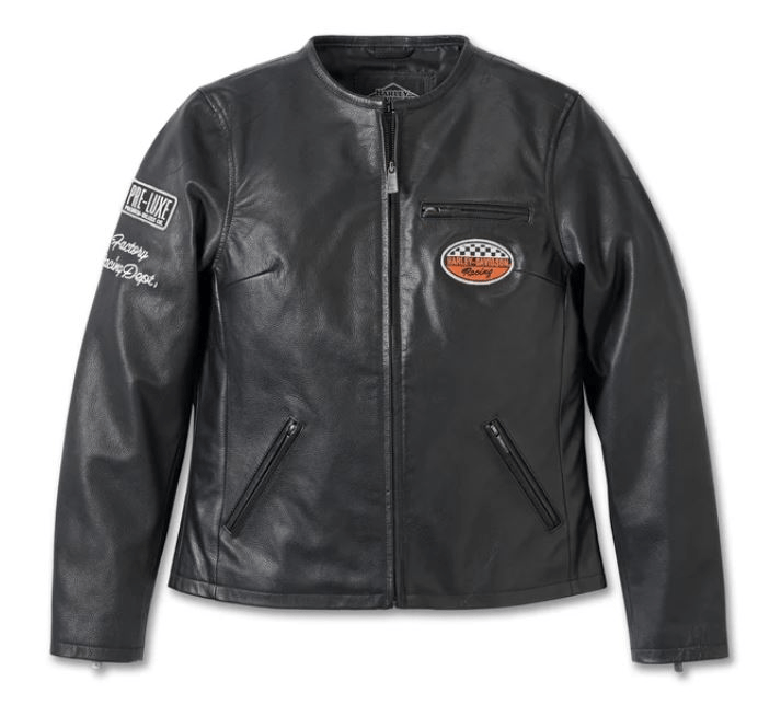 Women's 120th Anniversary Cafe Racer Leather Jacket – Black