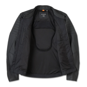 Willie G Skull Graphic Leather Riding Jacket - Image 4