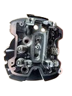 Disassembled door lock mechanism showing springs, pins, and latch components.