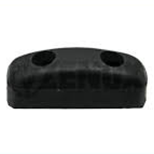 Black rectangular plastic piece with two round, recessed holes on top.