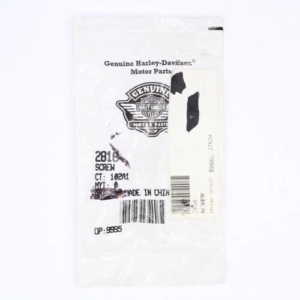 Genuine Harley-Davidson Motor Parts packaging with barcode and 'Made in China' label on a white background.