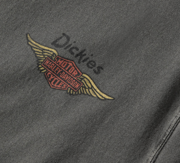 Dark fabric with an embroidered Harley‑Davidson winged shield logo.