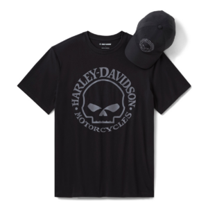 Men's Willie G Skull Hat & Tee Gift Set