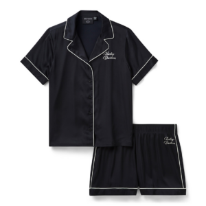 Women's Satin Short Set - Harley Black