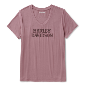 Women's Willie G Skull Bling V-neck - Nostalgia Rose