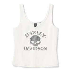 Women's Willie G Skull Bling Tank - Cloud Dancer