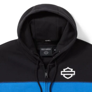 Men's H-D TECH Gaiter Full Zip - Colourblock Nebulas Blue and Harley Black - Image 3