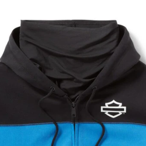 Men's H-D TECH Gaiter Full Zip - Colourblock Nebulas Blue and Harley Black - Image 4