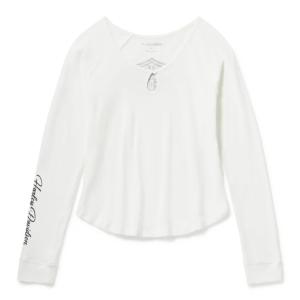 Women's Essential Bling Keyhole Henley - Cloud Dancer