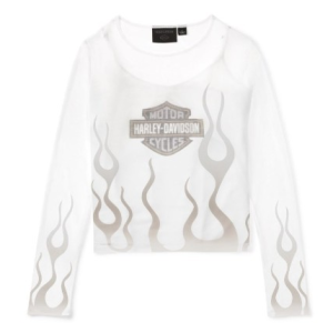 Harley-Davidson Women's Mesh Top Flames White