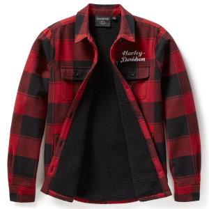 Womens Shirt Jacket - Black/Red - Image 3