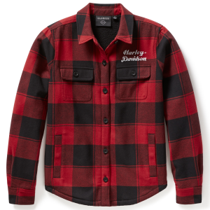 Womens Shirt Jacket - Black/Red