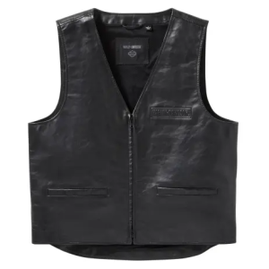 Harley-Davidson Leather Vest Bar & Shield black