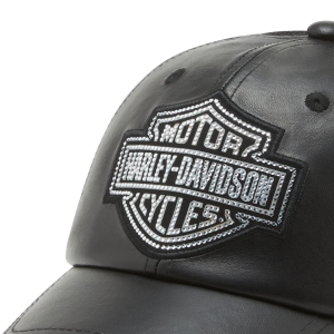 Bling Bar & Shield Leather Trucker Cap - Image 3
