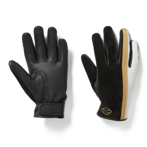 Women's H-D Leather Mixed Media Riding Gloves