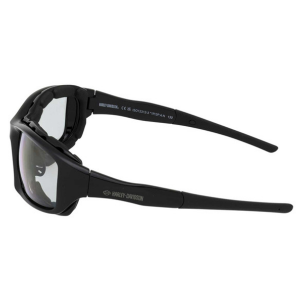 Hz0030-01d B | Harley-davidson® Online Black Harley‑Davidson wraparound sunglasses with mirrored lenses and branded temples