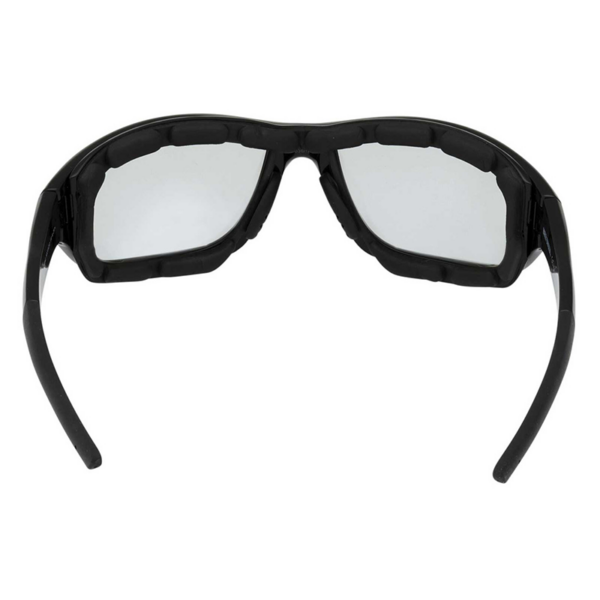 Hz0030-01d C | Harley-davidson® Online Black padded protective goggles with gray lenses and curved frame, designed to shield the eyes in hazardous or sports environments.