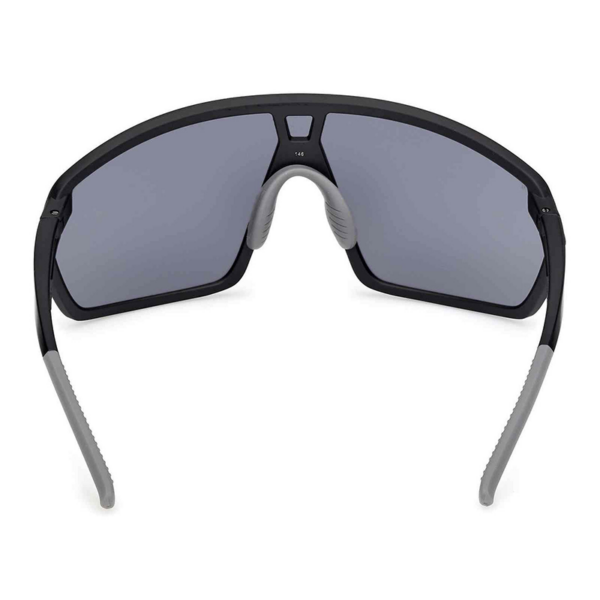 Hz0057-02a C | Harley-davidson® Online Wraparound sporty sunglasses with dark mirrored lenses and gray nose pads and temple tips, designed for active wear