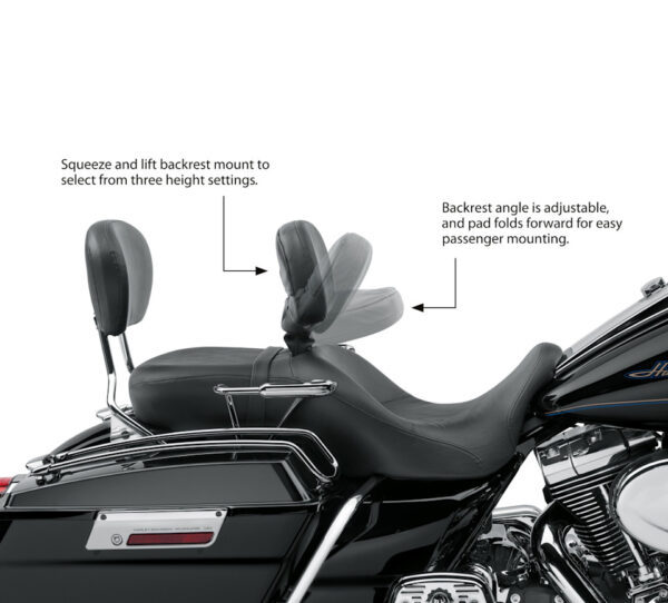 Share Adjustable Rider Backrest | Harley-davidson® Online share Adjustable Rider Backrest